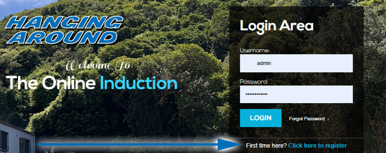Hanging Around Traffic Management online induction login